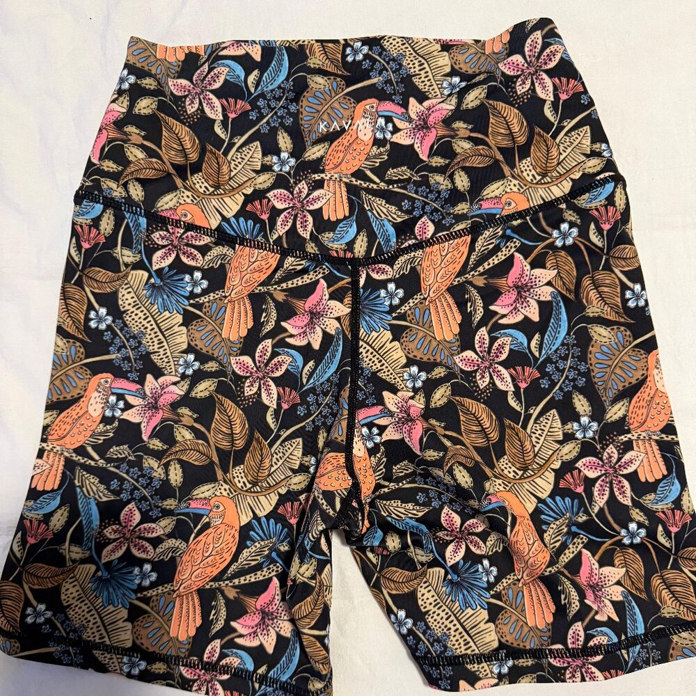 Kavala Floral (with  birds) Biker Shorts Size Small